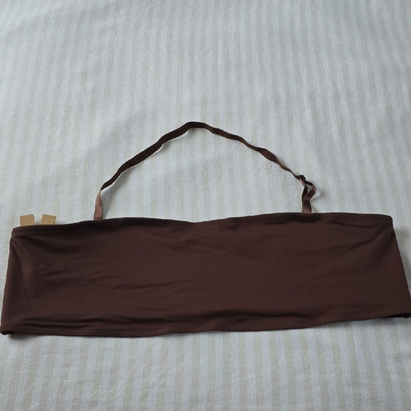 SKIMS Swim Bandeau Bikini Top Size:4X Cocoa - Picture 1 of 7
